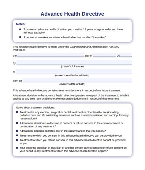 Advance Health Directive Form