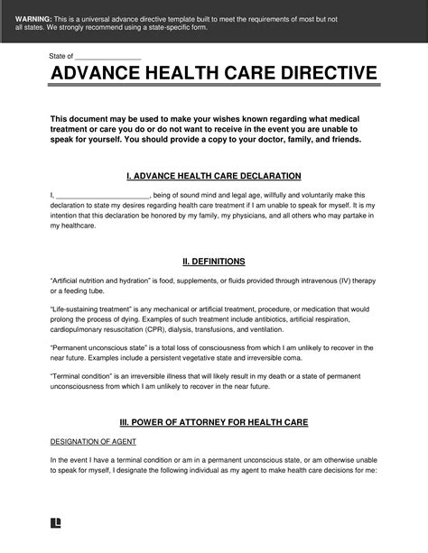 Advanced Health Care Directive