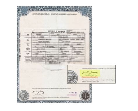Birth Certificate Los Angeles