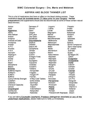Blood Thinners List