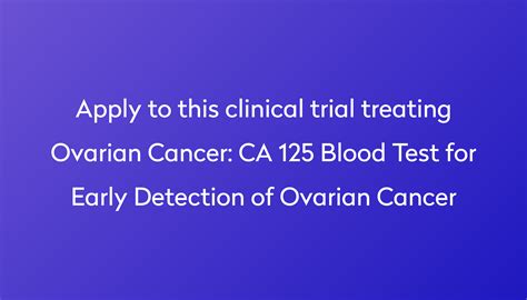 Ca 125 Blood Test: Detect Ovarian Cancer Early