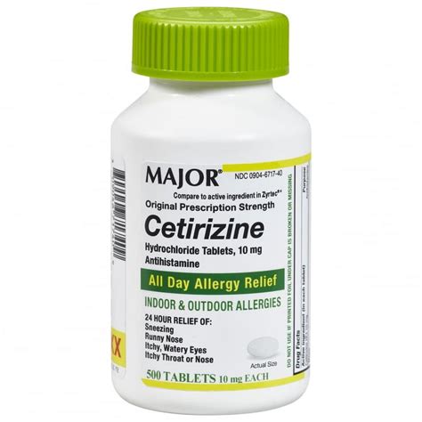 Cetirizine 10 Mg: Relieves Allergy Symptoms