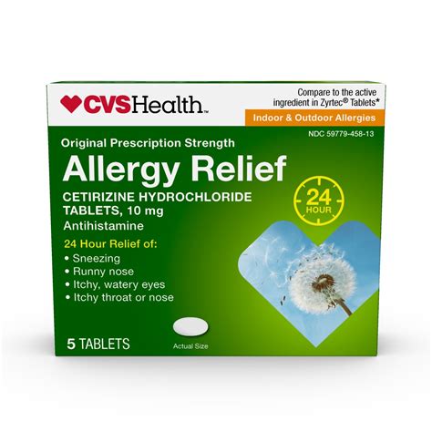 Cetrizine Hydrochloride 10Mg Allergy Tablets Cvs Health Cetrizine Hydrochloride 10Mg Allergy Tablets Cvs Health