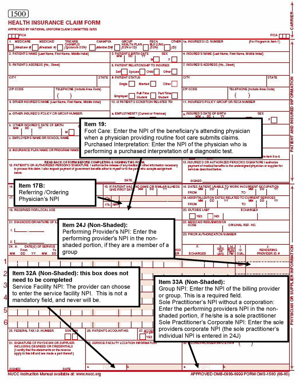 Cms 1500 Hcfa Claim Forms