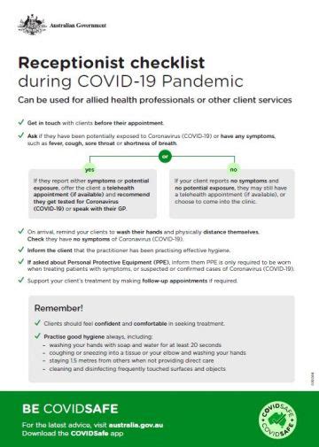 Coronavirus Covid 19 Allied Health Checklist For Receptionists Coronavirus Covid 19 Allied Health Checklist For Receptionists