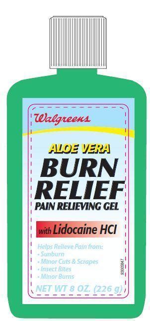 Dailymed Walgreens Aloe Vera Burn Relief Pain Relieving Lidocaine