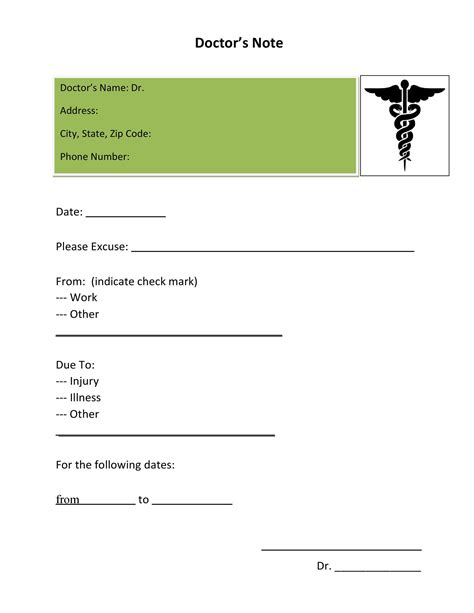 Doctors Notes For Work