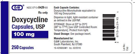 Doxycycline Monohydrate Fda Prescribing Information Side Effects And