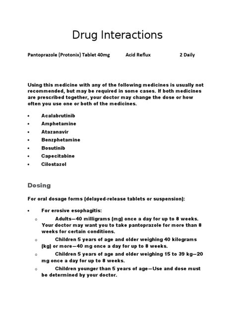 Drug Interactions And Dosing Guidelines For Pantoprazole Protonix In Drug Interactions And Dosing Guidelines For Pantoprazole Protonix In