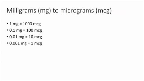 G Mg Mcg Conversion Table G Mg Mcg Conversion Table