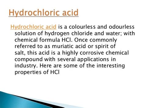 Hydrochloric Acid Uses Hazards And Industrial Applications Hydrochloric Acid Uses Hazards And Industrial Applications