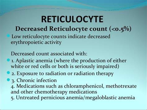 Low Reticulocyte Count