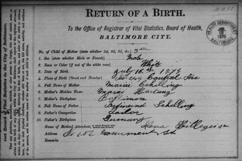 Md Birth Records