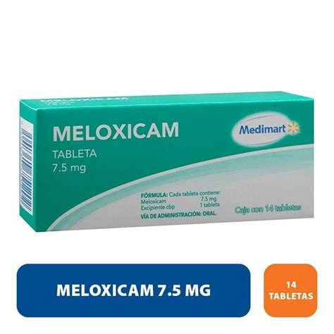 Meloxicam Medimart 7 5 Mg 14 Tabletas Bodega Aurrera Despensa A Tu Casa