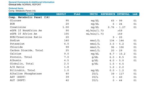 Metabolic Panel Test
