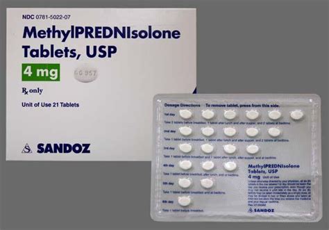 Methylprednisolone 4Mg Dospak 21S