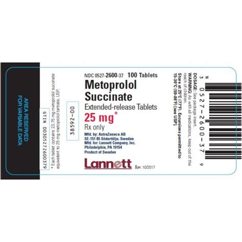 Metoprolol Er 25 Mg