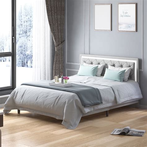 Muzz Queen Size Bed Frames With Headboard Upholstered Bed Frame With