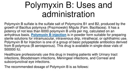 Polymyxin B Sulfate Uses Explained