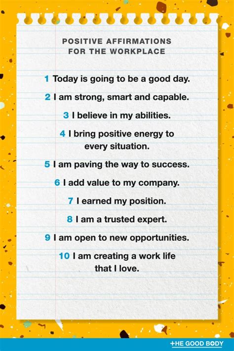 Positive Work Affirmations