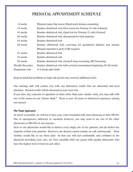 Prenatal Check Up Schedule: Stay Healthy