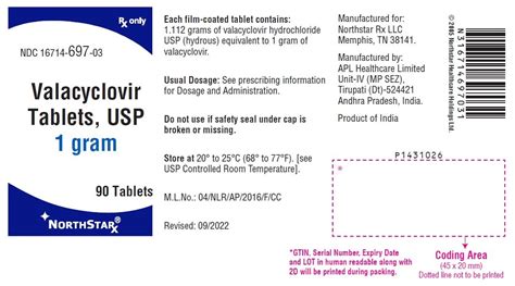 Valacyclovir Hcl 1 Gram