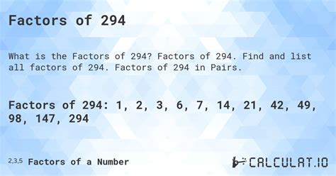 What Are Factors Of 294? Easy Calculation