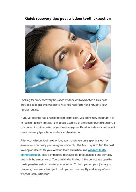 Wisdom Tooth Removal: Quick Recovery Tips