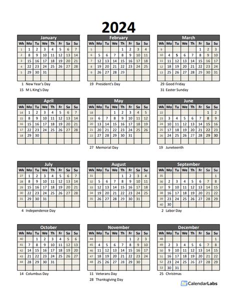2024 Calendar Excel Format
