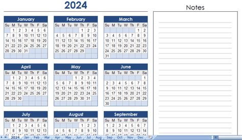 2024 Excel Calendar Download