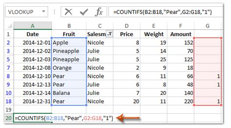 Applying COUNTIF with Filter