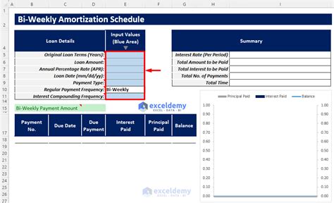 Biweekly Amortization Schedule Setup