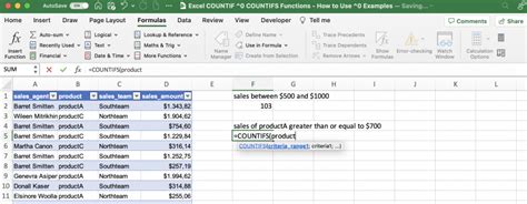 Countif examples
