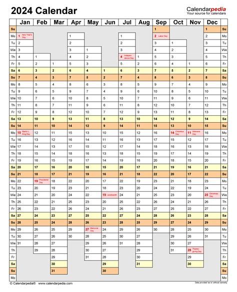 Creating a 2024 Excel Calendar