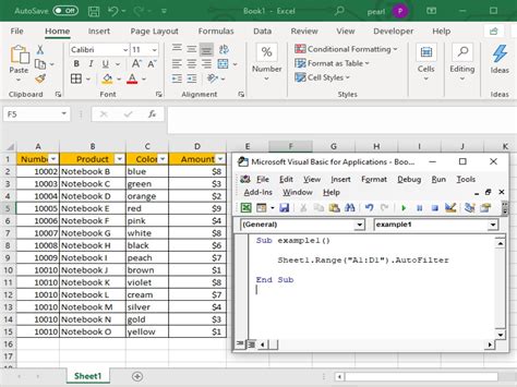 Excel Autofilter VBA Code