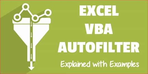Excel Autofilter VBA Tips