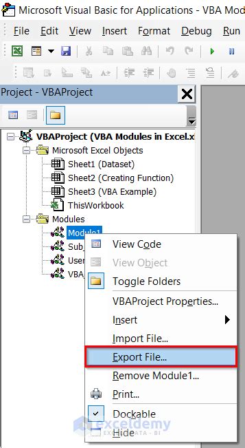 Exporting VBA Modules