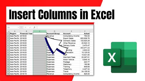Inserting Columns in Microsoft Excel