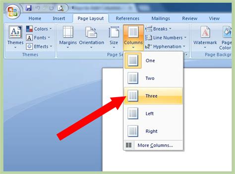 Inserting Columns in Microsoft Word