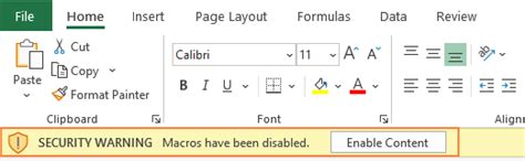 Macro Security in Excel