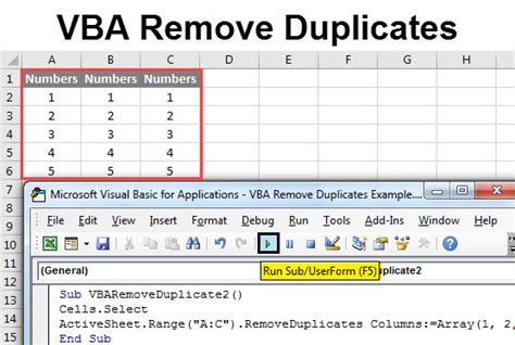 Removing Duplicates with VBA