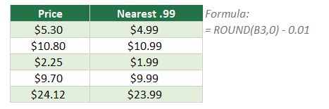 Rounding product prices