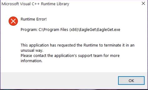 Solutions for runtime errors
