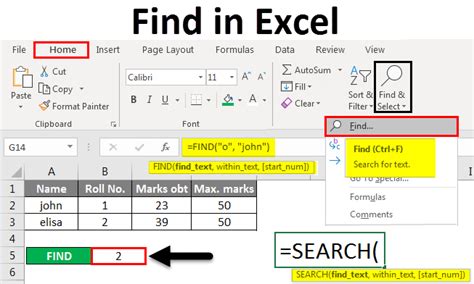 Description of Using SEARCH in Excel