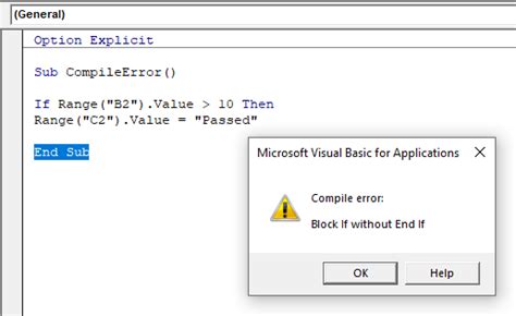 VBA Error Fixes Example 1