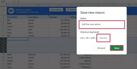 Adding rows with macros