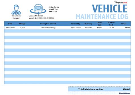 Automotive Maintenance Log