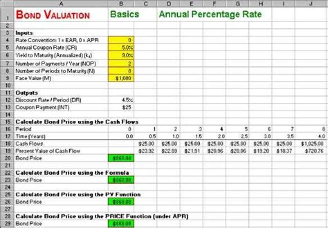 Bond Investment Management Template Excel