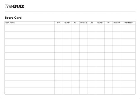 Common Mistakes Trivia Score Sheet Template