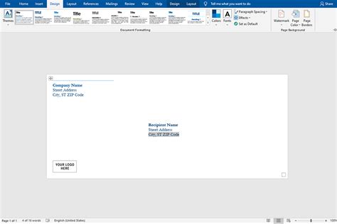 Envelope printing software